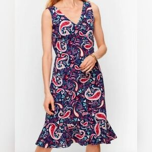 Talbots Stretch Paisley Print Dress Sz XL Petite